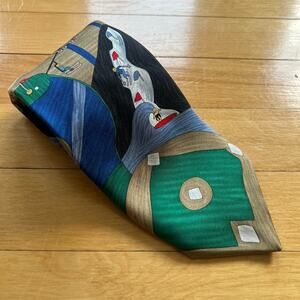 Save the Children Men's 100% Silk Tie Sports Themed Necktie USA Made NWOT